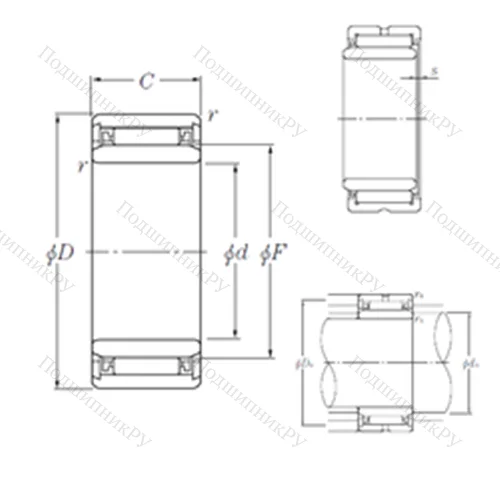 Подшипник игольчатый радиальный NK 8/16T 2+IR 5?8?16 от производителя  NTN