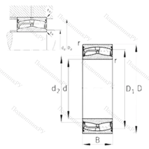 Подшипник роликовый радиальный самоцентрирующийся 24028-E 1-2VSR-H 40 от производителя  FAG