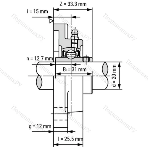 Подшипниковый узел SS-UCF 204 - Вал: 20 мм от производителя  LPZ
