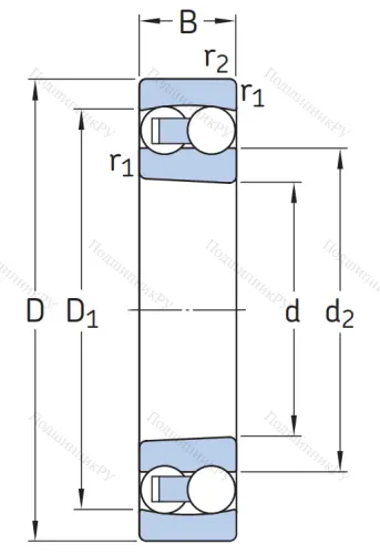 Двухрядный шариковый подшипник 1614 (2314) в Саратове