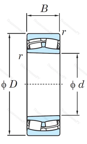 Сферический роликовый подшипник с конической посадкой на вал 22220 RZKW 33 C 3 от производителя  KOYO