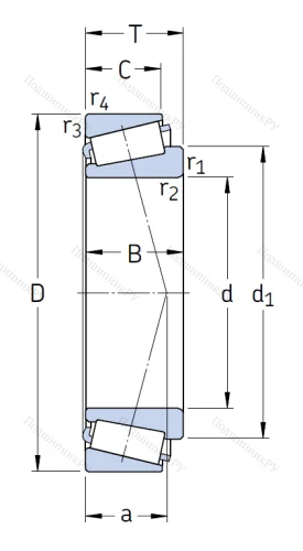 Конический роликовый подшипник 32309 J 2/Q от производителя  SKF Конический роликовый подшипник 32309 J 2/Q от производителя  SKF