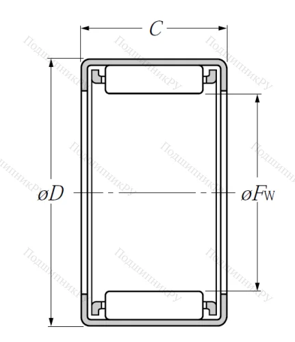 Игольчатый подшипник HK 4516 от производителя  NTN Игольчатый подшипник HK 4516 от производителя  NTN