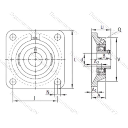 Подшипниковый узел шариковый радиальный PCJY 40-N