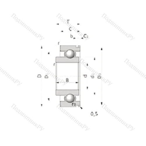 Подшипник шариковый радиальный 43/LJ 25