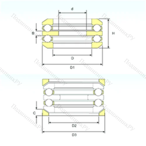 Подшипник шариковый упорный 54207 U 207 от производителя  ISB