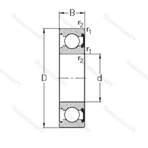 Подшипник шариковый радиальный 6224-2RSR