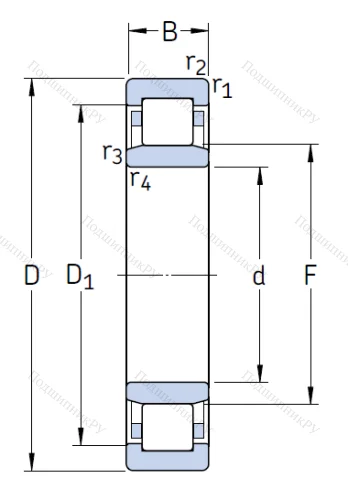 Роликовый цилиндрический подшипник NU 313 ECP/C 3 от производителя  SKF Роликовый цилиндрический подшипник NU 313 ECP/C 3 от производителя  SKF