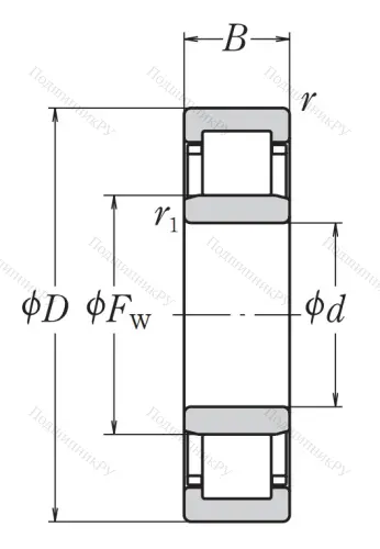Роликовый цилиндрический подшипник NU 213 ET от производителя  NSK Роликовый цилиндрический подшипник NU 213 ET от производителя  NSK