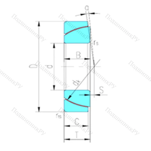 Подшипник скольжения сферический GAC 75T от производителя  LS