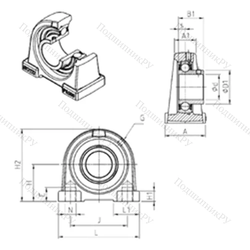 Подшипниковый узел шариковый радиальный USPA 202