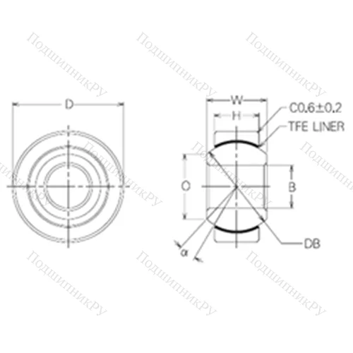 Подшипник скольжения сферический SBT 10 от производителя  NMB