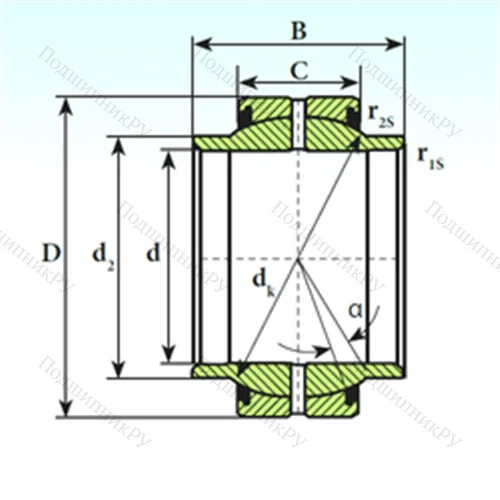 Подшипник скольжения сферический GEEM 35 ES 2RS