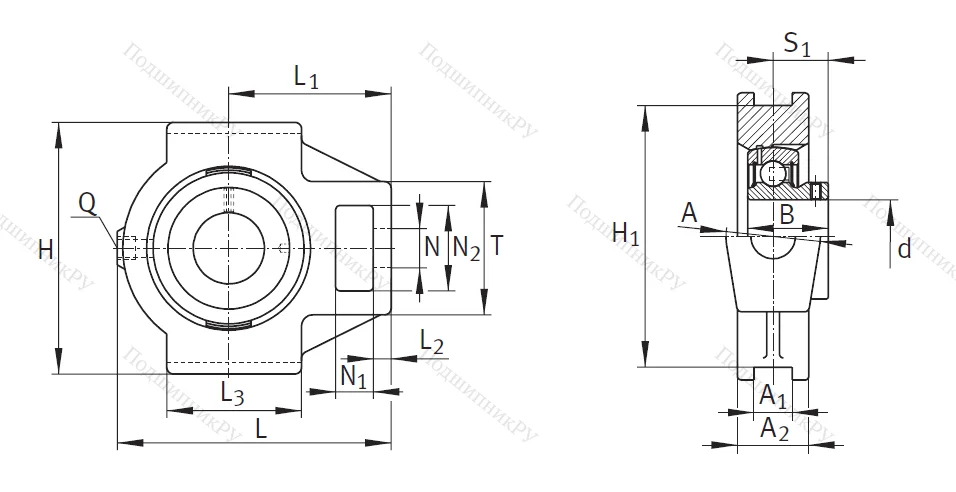 Подшипниковый узел PTUEY 25-XL