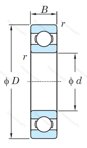 Однорядный шариковый подшипник 6207 C 3 от производителя  KOYO Однорядный шариковый подшипник 6207 C 3 от производителя  KOYO