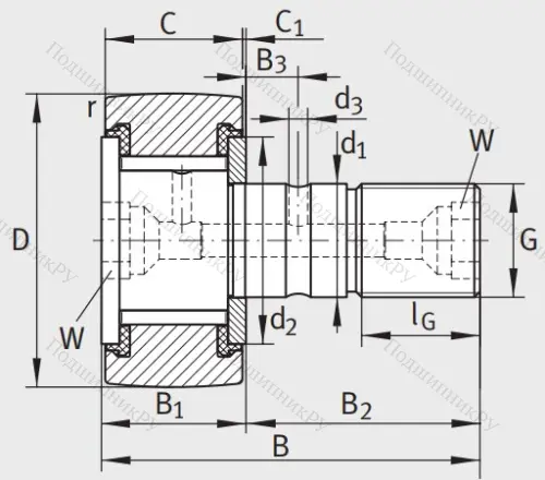 Подшипник KRV 52 PP A от производителя  INA