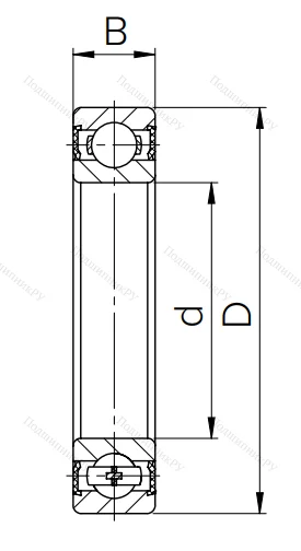 Шариковый однорядный подшипник 180224 (6224 2RS)