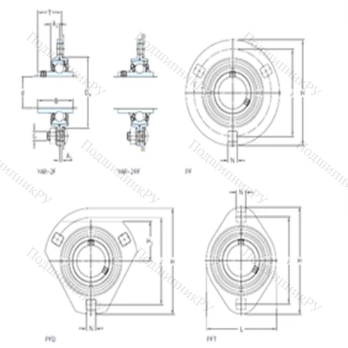 Подшипниковый узел шариковый радиальный PFT 17 RM