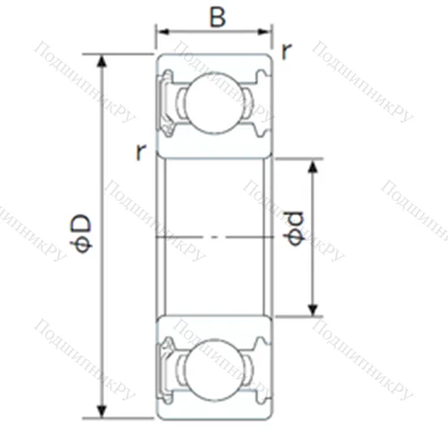 Подшипник шариковый радиальный 6807NSE