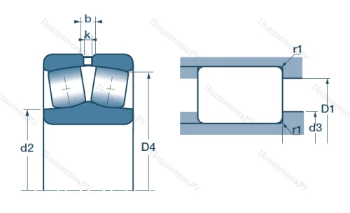 Сферический роликовый подшипник 22218 EAW 33 C 3 от производителя  SNR