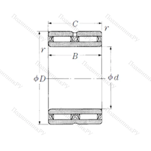 Подшипник игольчатый радиальный NAFW 355034 от производителя  NSK
