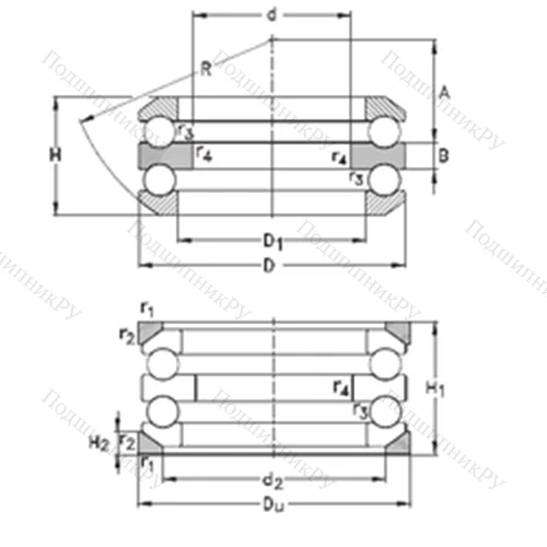 Подшипник шариковый упорный 54409+U 409 от производителя  NKE