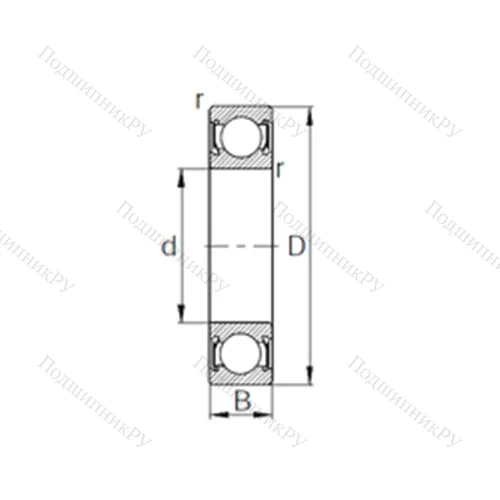 Подшипник шариковый радиальный HC 6307DDF 1h