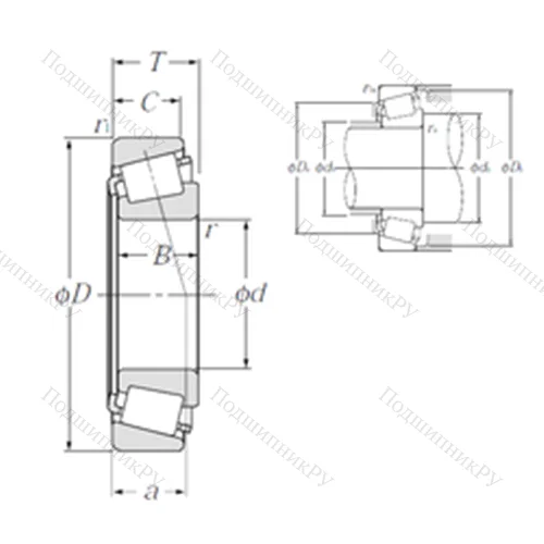 Подшипник роликовый радиально-упорный 4T-HM 89443/HM 89410 от производителя  NTN Подшипник роликовый радиально-упорный 4T-HM 89443/HM 89410 от производителя  NTN