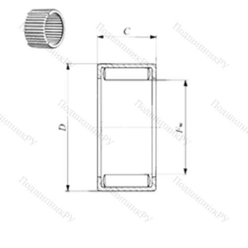 Подшипник игольчатый радиальный YB 2212