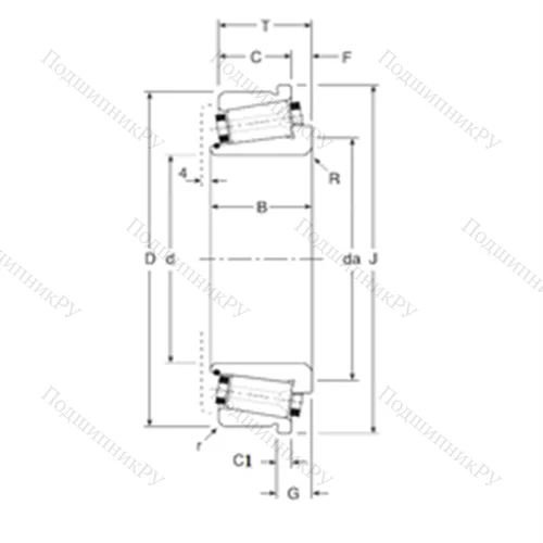 Подшипник роликовый радиально-упорный 120057X/120110C от производителя  Gamet Подшипник роликовый радиально-упорный 120057X/120110C от производителя  Gamet