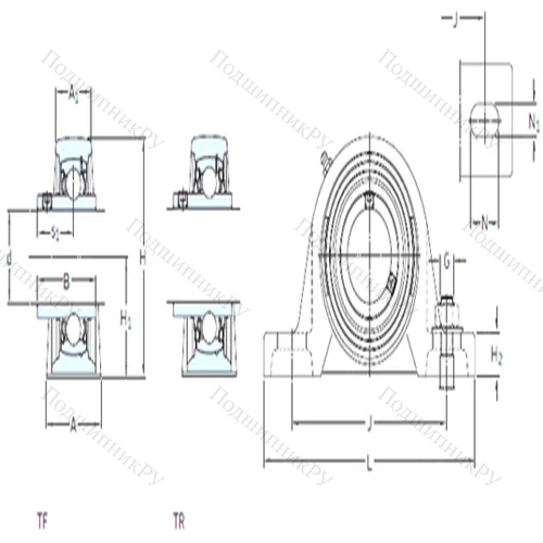 Подшипниковый узел шариковый радиальный SY 1.1/2 TR