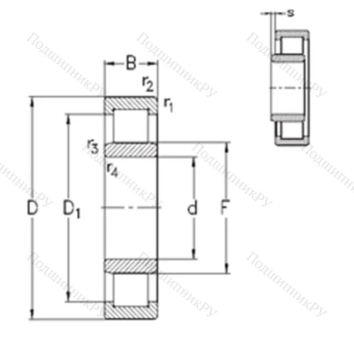 Подшипник роликовый радиальный NU 2248-E-MA 6
