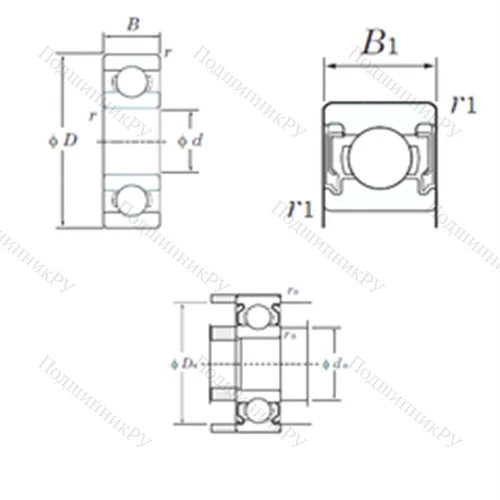 Подшипник шариковый радиальный 629-2RU