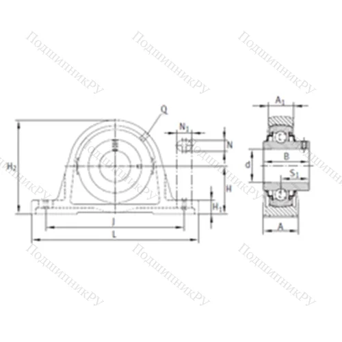 Подшипниковый узел шариковый радиальный RASEY 75