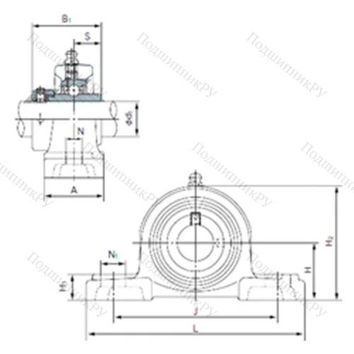 Подшипниковый узел шариковый радиальный UGP 208