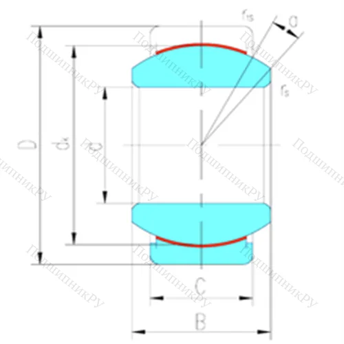 Подшипник скольжения сферический GEZ 38ET-2RS от производителя  LS