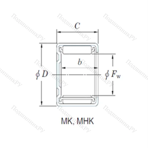 Подшипник игольчатый радиальный MK 1671