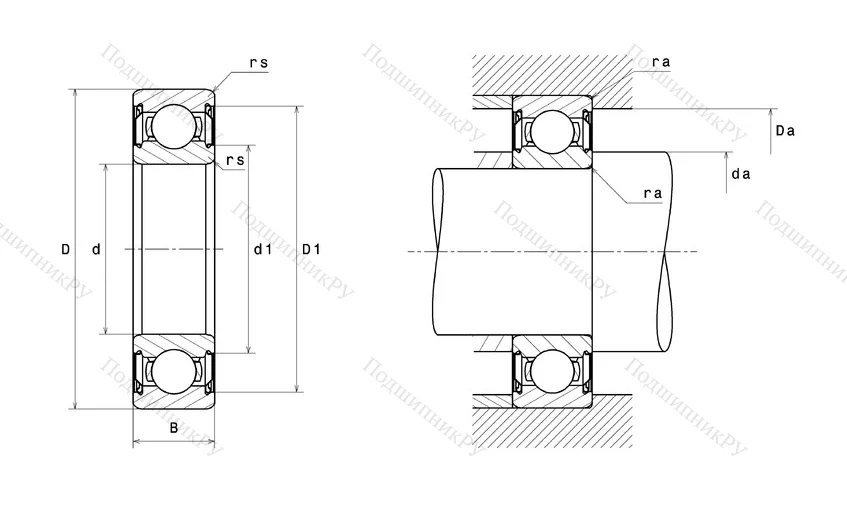 Высокотемпературный  подшипник 6201 FT 150ZZ