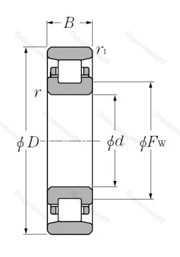 Роликовый цилиндрический подшипник N 210 C 3 от производителя  NTN