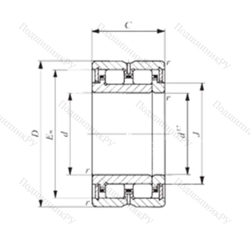 Подшипник роликовый радиальный TRU 9012550 от производителя  IKO