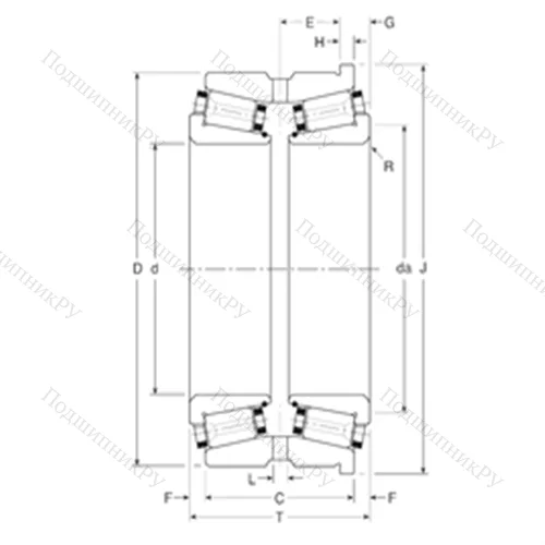 Подшипник роликовый радиально-упорный 200139X/200215H от производителя  Gamet Подшипник роликовый радиально-упорный 200139X/200215H от производителя  Gamet