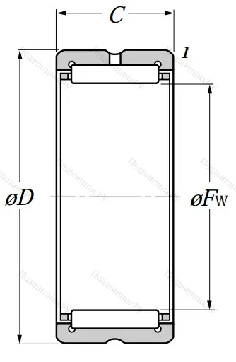 Игольчатый подшипник NK 22/16 R