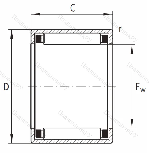 Игольчатый подшипник HK 1412 B от производителя  INA