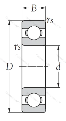 Однорядный шариковый подшипник 6907 G от производителя  KSM