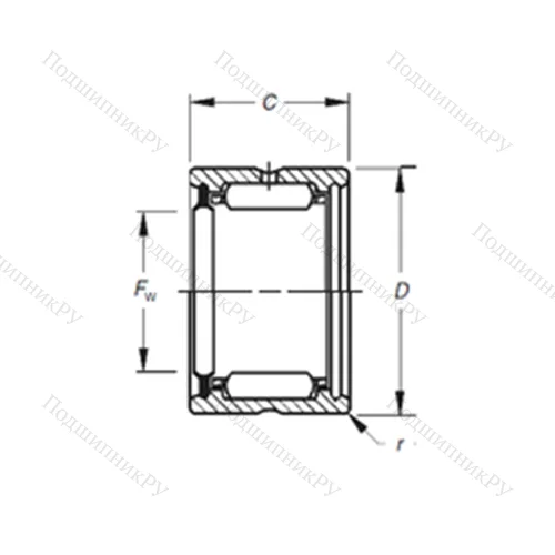 Подшипник игольчатый радиальный HJ-243320RS