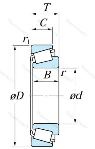 Конический роликовый подшипник HC 33207 JR от производителя  KOYO