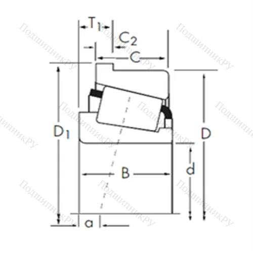Подшипник роликовый радиально-упорный 14137A/14276-B от производителя  TIMKEN Подшипник роликовый радиально-упорный 14137A/14276-B от производителя  TIMKEN