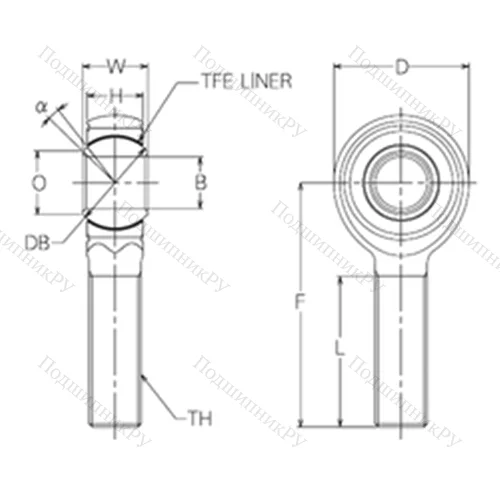 Подшипник скольжения сферический HRT 10E от производителя  NMB