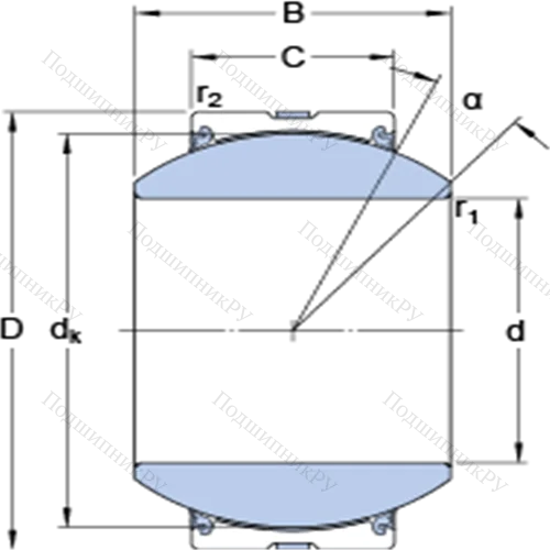 Радиальные сферические подшипники скольжения с контактными поверхностями сталь/сталь, требующие техобслуживания GEH 110 TXG 3A-2LS