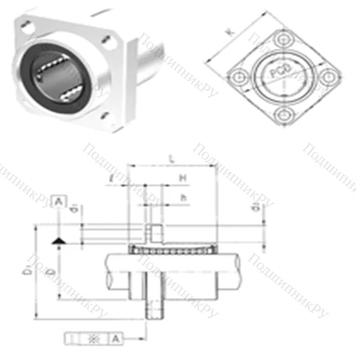 Подшипник шариковый линейный LMEKP 16